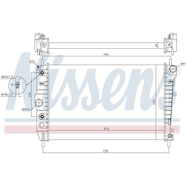 Nissen Nissens Radiator, 66701 66701 - main